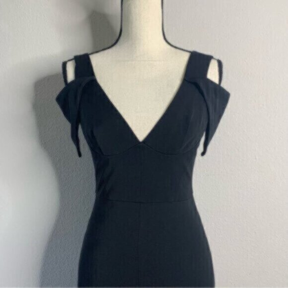 ABS by Allen Schwartz Black Vintage Fitted Evening Formal Maxi Dress - Picture 10 of 14